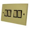 Low Profile Polished Brass Retractive Switch - 2