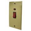 Low Profile Polished Brass Cooker (45 Amp Double Pole) Switch - 1