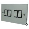 Low Profile Polished Chrome Retractive Centre Off Switch - 2