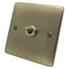 1 Gang 20 Amp 2 Way Toggle (Dolly) Light Switch Low Profile Rounded Antique Brass Toggle (Dolly) Switch