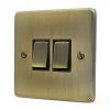 Low Profile Rounded Antique Brass Retractive Switch - 1
