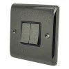 Low Profile Rounded Black Nickel Light Switch - 1
