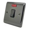 20 Amp Double Pole Switch : Black Trim Low Profile Rounded Black Nickel 20 Amp Switch