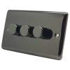 Low Profile Rounded Black Nickel Push Light Switch - 1