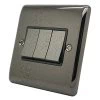Low Profile Rounded Black Nickel Light Switch - 2
