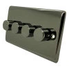 Low Profile Rounded Black Nickel Push Dimmer (2 Way) - 2