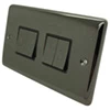 Low Profile Rounded Black Nickel Light Switch - 3
