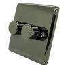 Low Profile Rounded Black Nickel LED Dimmer and Push Light Switch Combination - 1