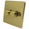Low Profile Rounded Polished Brass Intelligent Dimmer - 2