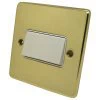 6 Amp Triple Pole Fan Isolater Switch : White Trim Low Profile Rounded Polished Brass Fan Isolator