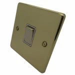20 Amp Double Pole Switch : White Trim Low Profile Rounded Polished Brass 20 Amp Switch