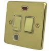 Low Profile Rounded Polished Brass Switched Fused Spur - 1