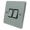 Low Profile Rounded Polished Chrome Retractive Centre Off Switch - 1