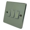 Low Profile Rounded Polished Chrome Light Switch - 3