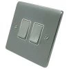 Low Profile Rounded Satin Chrome Retractive Centre Off Switch - 1