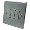 Low Profile Rounded Satin Chrome Light Switch - 2