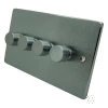 Low Profile Rounded Satin Chrome Push Light Switch - 2
