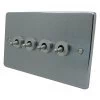 Low Profile Rounded Satin Chrome Toggle (Dolly) Switch - 1