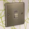 Low Profile Rounded Satin Nickel Intermediate Light Switch - 2