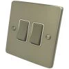 Low Profile Rounded Satin Nickel Light Switch - 1