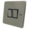 Low Profile Rounded Satin Nickel Retractive Switch - 3