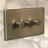Low Profile Rounded Satin Nickel LED Dimmer - 3