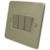 Low Profile Rounded Satin Nickel Light Switch - 3