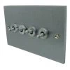 4 Gang 20 Amp 2 Way Toggle (Dolly) Light Switches Low Profile Satin Chrome Toggle (Dolly) Switch