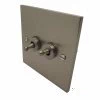 2 Gang 20 Amp 2 Way Toggle (Dolly) Light Switches Low Profile Satin Nickel Toggle (Dolly) Switch