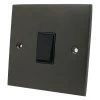 1 Gang Intermediate Light Switch : Black Trim Low Profile Silk Bronze Intermediate Light Switch