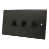 Low Profile Silk Bronze LED Dimmer and Push Light Switch Combination - 1