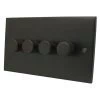 Low Profile Silk Bronze LED Dimmer and Push Light Switch Combination - 2