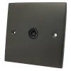 Single Isolated TV | Coaxial Socket : Black Trim Low Profile Silk Bronze TV Socket