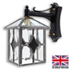 Malmesbury - with amber stained glass highlights Malmesbury Outdoor Leaded Lantern | Porch Light