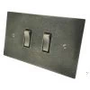 2 Gang 10 Amp 2 Way Light Switches - Double Plate