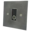 Single Isolated TV | Coaxial Socket Natural Elements Natural Pewter TV Socket