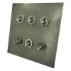 6 Gang 20 Amp 2 Way Toggle (Dolly) Light Switches Natural Elements Natural Pewter (Polished) Toggle (Dolly) Switch