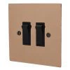 2 Gang 10 Amp 2 Way Light Switches - Black Rockers