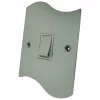 1 Gang 2 Way Light Switch : White Trim Ocean Wave Polished Chrome Light Switch
