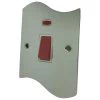 Single Plate - 1 Gang - Used for shower and cooker circuits. Switches both live and neutral poles : White Trim Ocean Wave Polished Chrome Cooker (45 Amp Double Pole) Switch