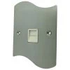 1 Gang - Single master telephone point (only 1 master point required per line - use extension sockets for additional points) : White Trim Ocean Wave Satin Chrome Telephone Master Socket