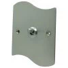 1 Gang 2 Way Toggle Light Switch Ocean Wave Satin Chrome Toggle (Dolly) Switch