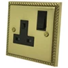 Palladian Polished Brass Switched Plug Socket - 1