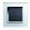 Crystal White Glass with Chrome Trim Touch Light Switch - Wireless - 1