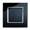 Crystal Black Glass with Chrome Trim Touch Light Switch - Wireless - 1