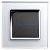 Crystal White Glass with Chrome Trim Touch Light Switch - 1
