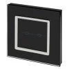 Crystal Black Glass with Chrome Trim Touch Light Switch - 1