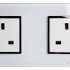 Crystal White Glass with Chrome Trim Unswitched Plug Socket - 1
