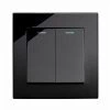 Crystal Black Glass Intermediate Light Switch - 1