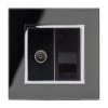 More information on the Crystal Black Glass with Chrome Trim RetroTouch Crystal TV Socket | Telephone Socket